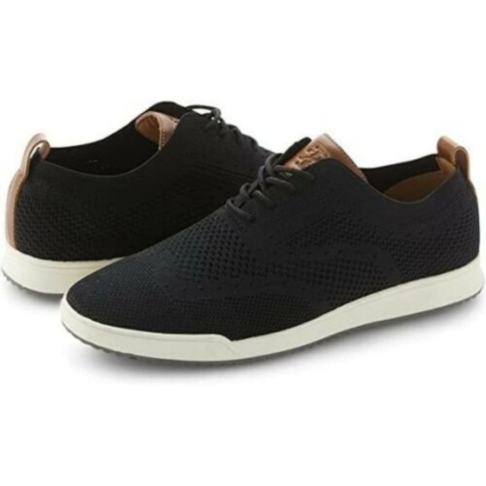 Izod Breeze Men Memory Foam Lace Up Oxfords  Knitted Fabric-- Black